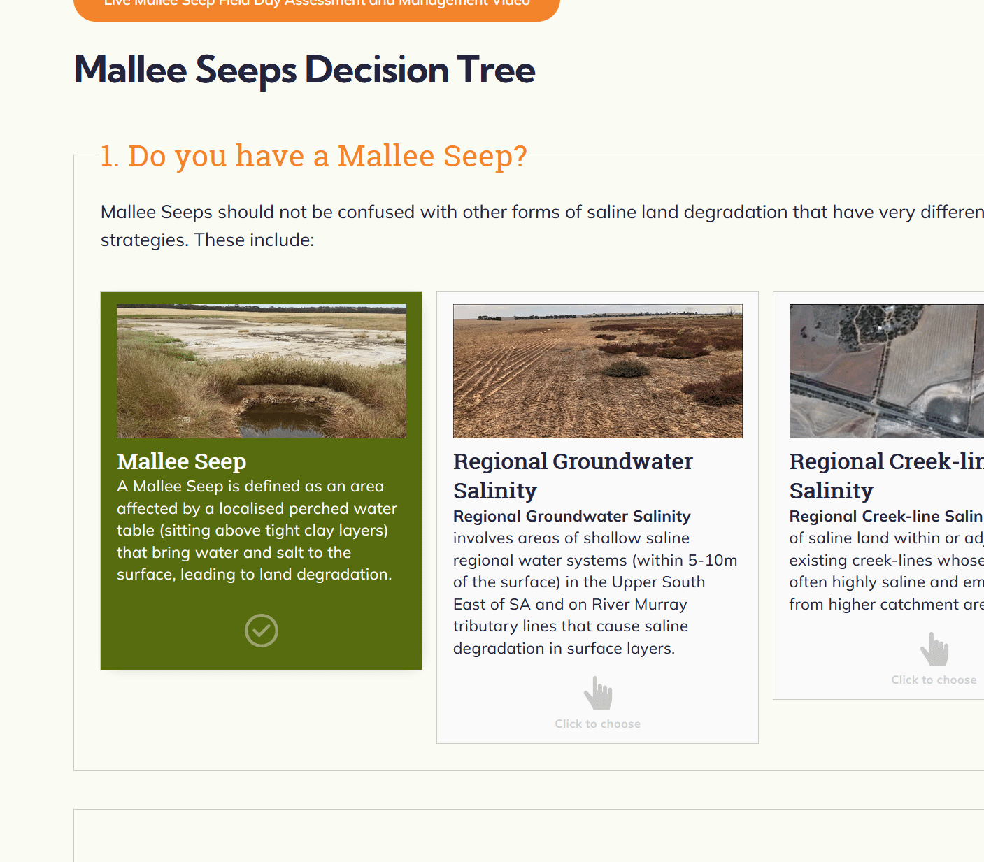 Mallee Sustainable Farming, seeps decision tree